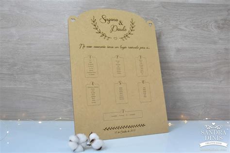 Placard para distribuição de mesas .